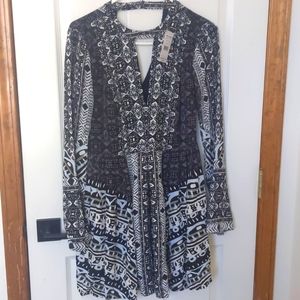 NWT Free People Boho Black Comb Dress